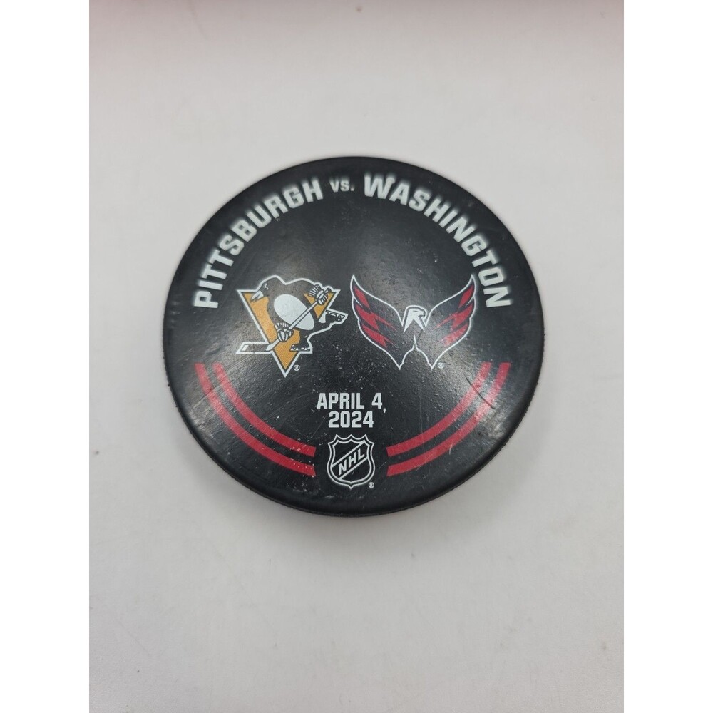 Washington Capitals Vs Pittsburgh Penguins Warm-Up Hockey Puck Ovechkin Goal 849